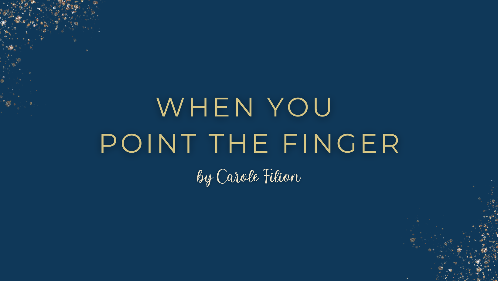 When You Point The Finger